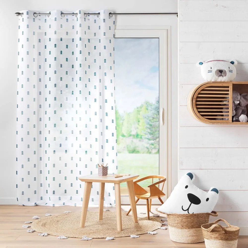 Tenda in voile bianco e blu 140x240 cm Geokid - douceur d'intérieur