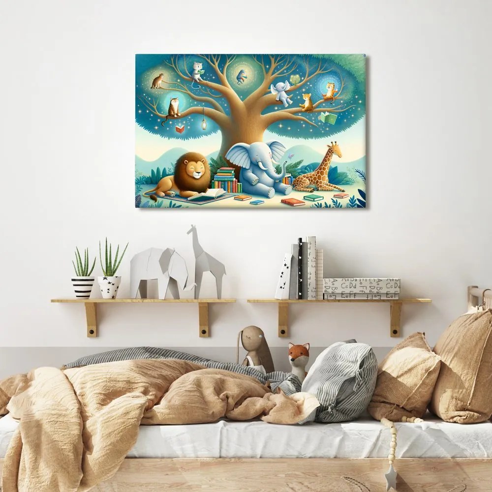 Quadro su tela – Lettura animale sotto l’albero