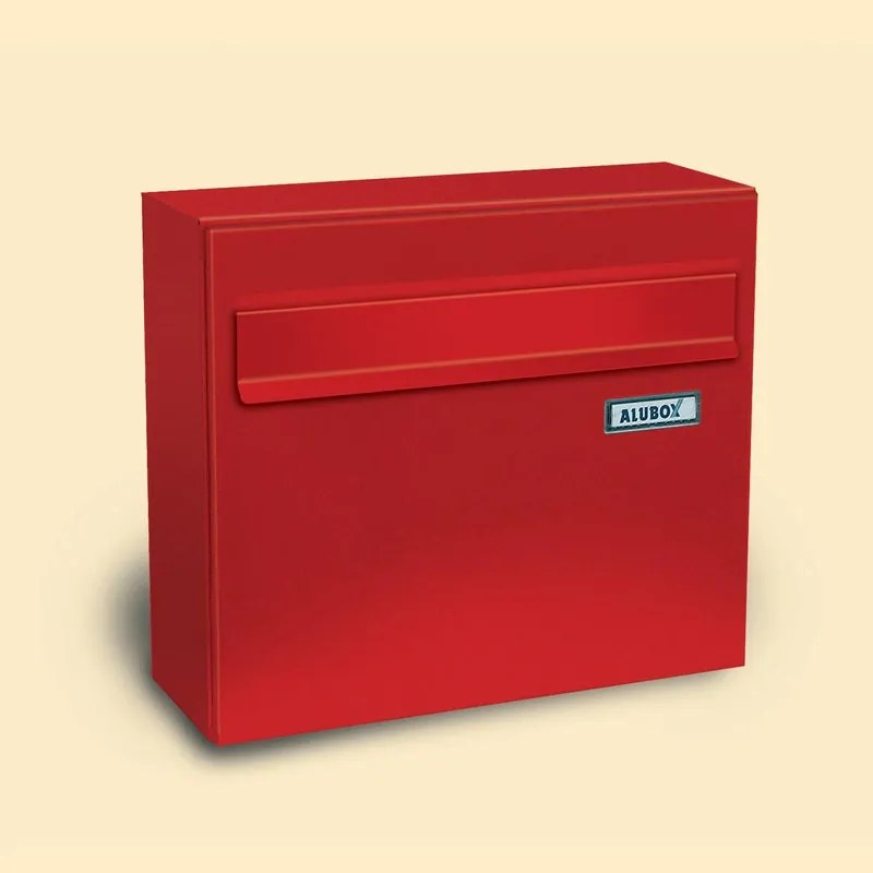 Cassetta postale ALUBOX  Venere formato rivista in acciaio rosso opaco L 37 x P 15.5 x H 32 cm