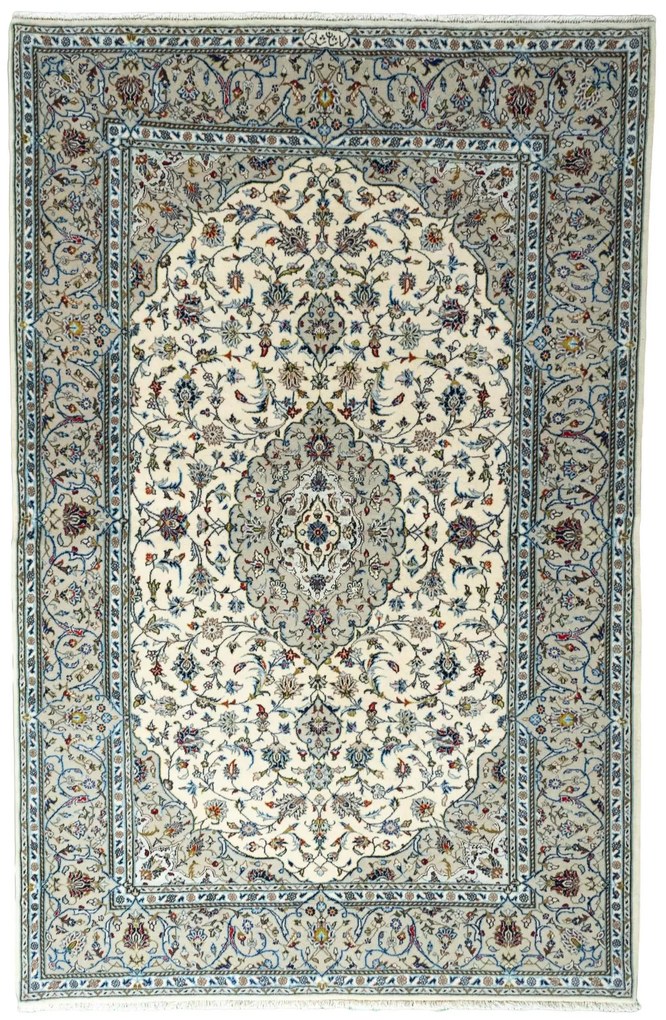 Kashan Tappeto 150 x 220 Beige (Iran) Annodato A Mano