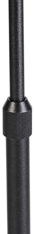 Lampada da terra nera con paralume in lino nero 45 cm regolabile - Parte
