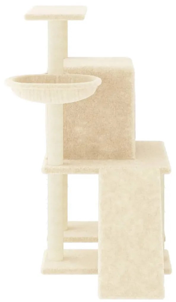 Albero per gatti con tiragraffi in sisal crema 96,5 cm