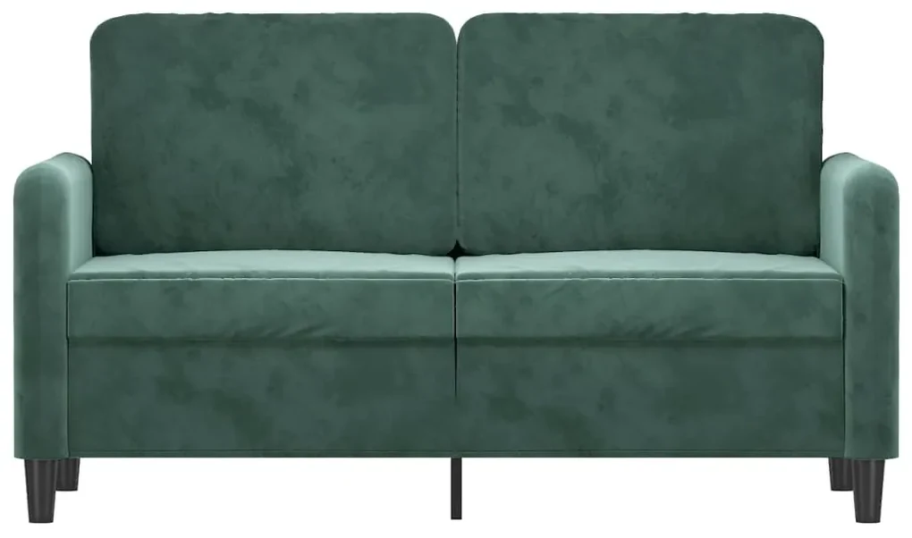 Divano a 2 posti verde scuro 120 cm in velluto