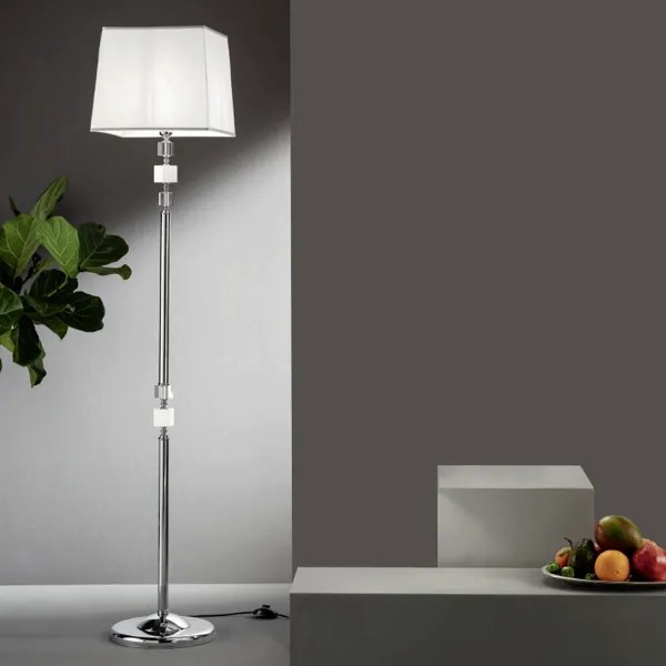 Piantana LIVIA in vetro e cristallo Bianco Latte H180 cm