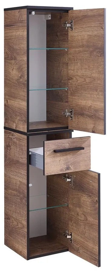 Mobile bagno basso marrone in rovere 30x72 cm Set 374 - Pelipal