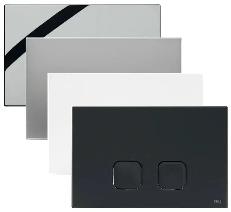 Placca cassetta wc Oli serie Plain in abs nero opaco con finitura soft touch