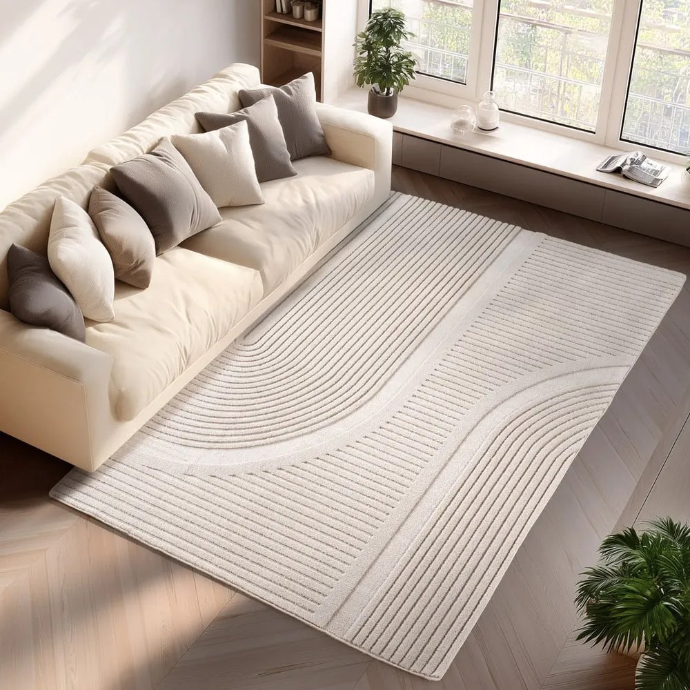 Tappeto color crema lavabile 160x230 cm Pompei 1612 – Ayyildiz Carpets