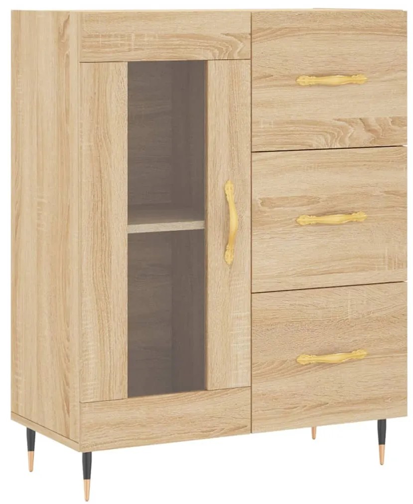 Credenza rovere sonoma 69,5x34x90 cm in legno multistrato