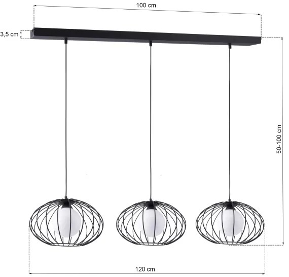 Lampadario su filo KRONOS 3xE14/40W/230V