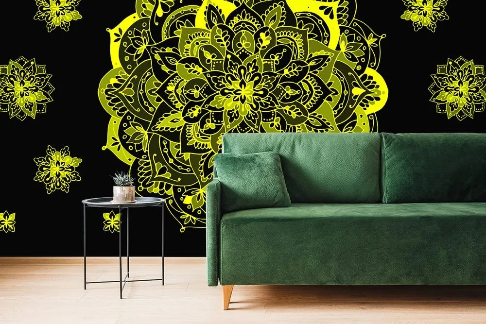 Carta da parati – Mandala giallo