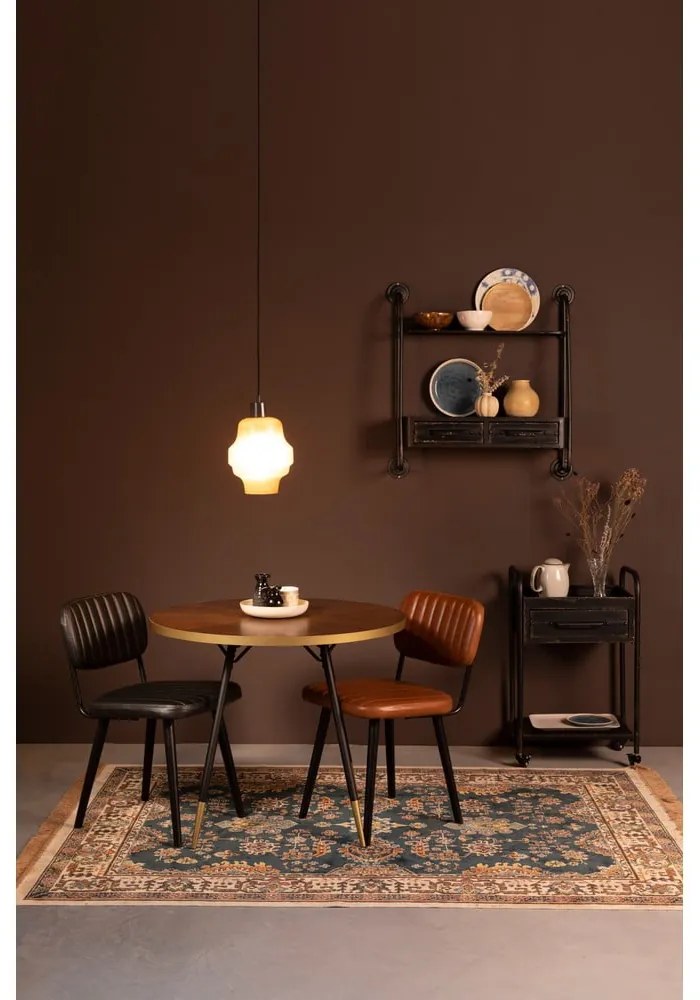 Sedia da pranzo nera Jake Worn - White Label