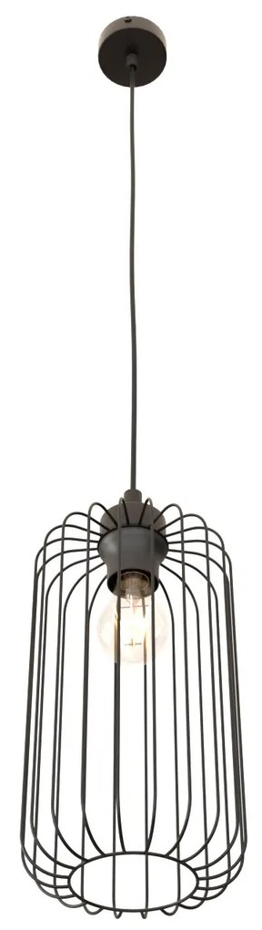 Sospensione Minimal Industrial Vander 1 Luce Nera