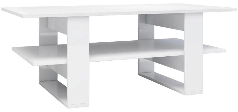 Tavolino da Salotto Bianco Lucido 110x55x42cm Legno Multistrato
