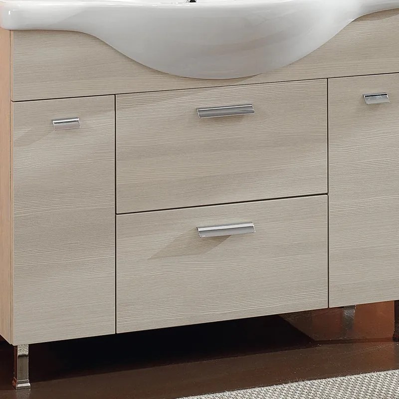 Mobile da bagno sotto lavabo Rimini marrone L 100 x H 80 x P 33.5 cm 1 cassetto 2 ante, lavabo non incluso