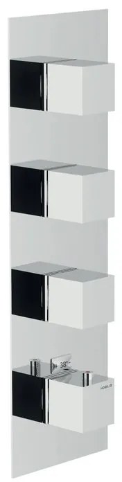 Rubinetto per doccia getto laminare cristallino ad incasso termostatico Seven argento lucido NOBILI