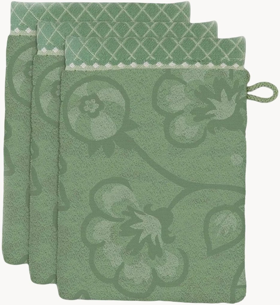 Set di 3 asciugamani in cotone Jasmin Jacquard