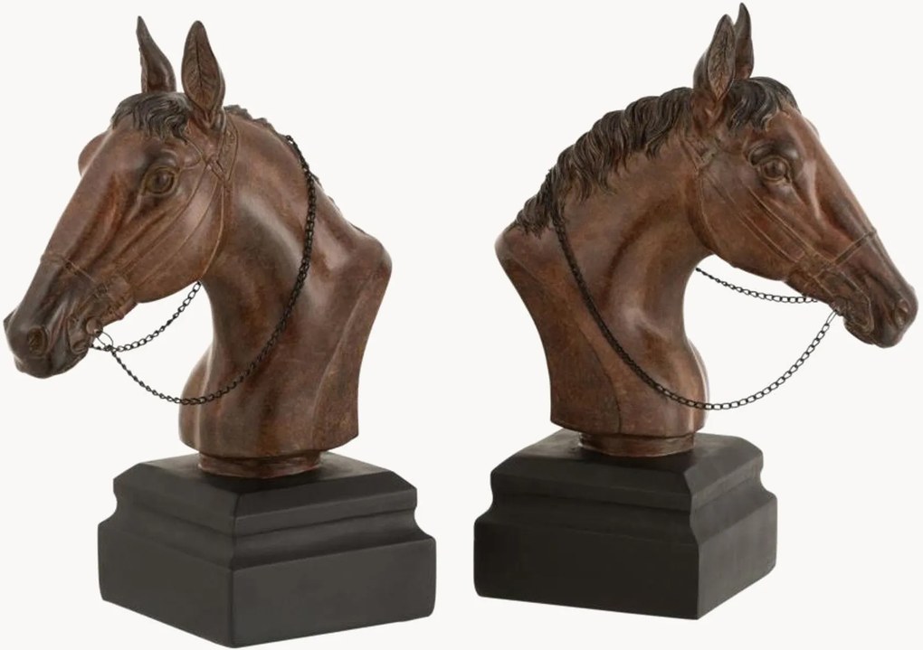 Set di 2 fermalibri Horse Head