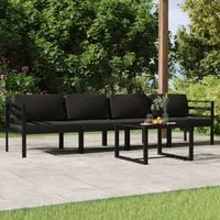 Set Divani da Giardino 5 pz con Cuscini in Alluminio Antracite 3107778