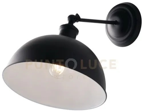 Applique a parete charleston in metallo nera 1 luce attacco e27 20x...