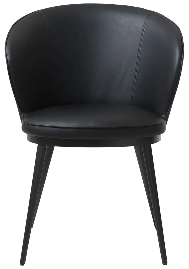 Sedia da pranzo in similpelle nera Leath Gain - Unique Furniture