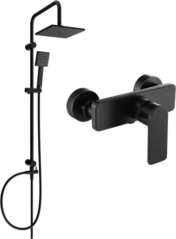 Mexen Tord set doccia esterno con soffione e miscelatore doccia Cetus, nero - 744340200-70