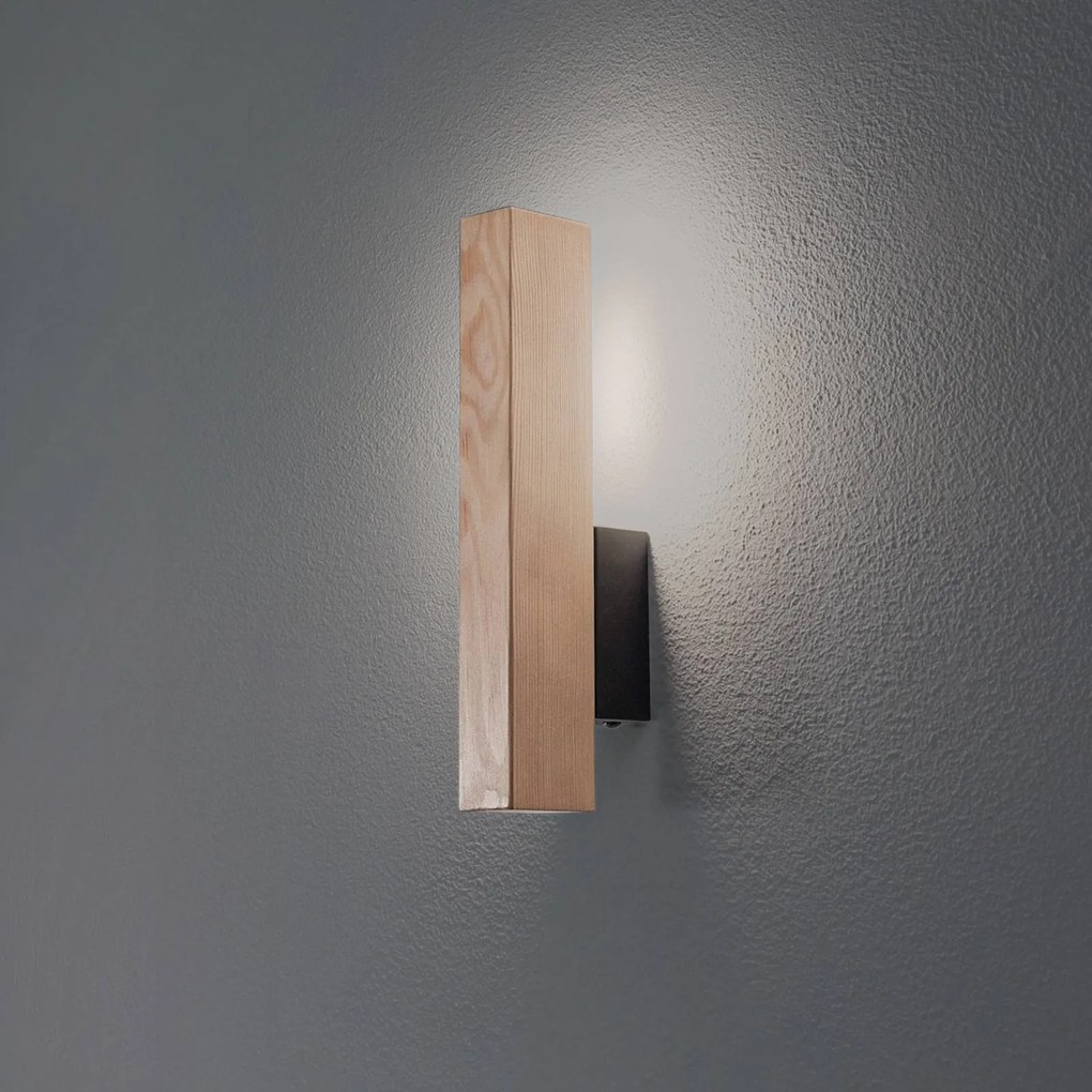 TK Lighting Applique LED in legno Teo, pino, 31 cm, 3000 K