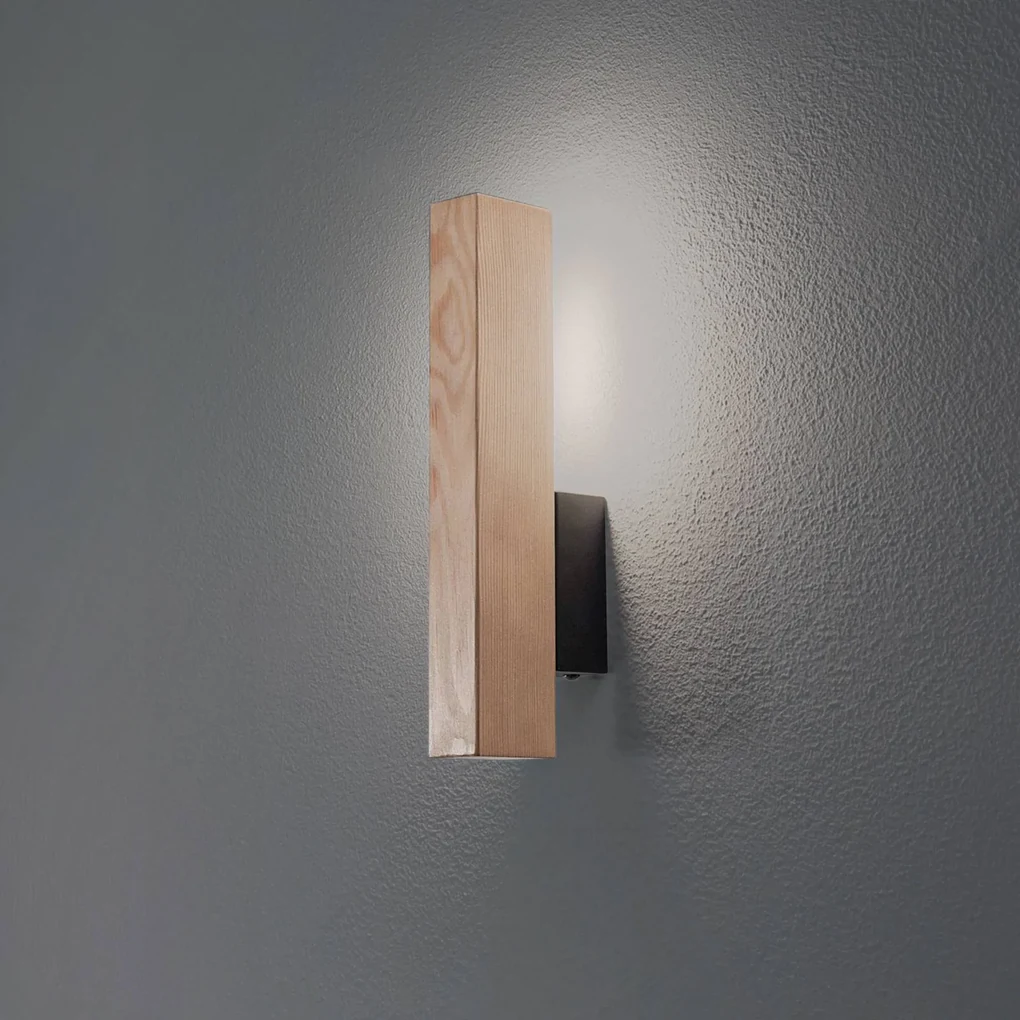 TK Lighting Applique LED in legno Teo, pino, 31 cm, 3000 K