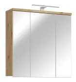 Mobile da parete per bagno con specchio VENOM bianco/rovere artisan