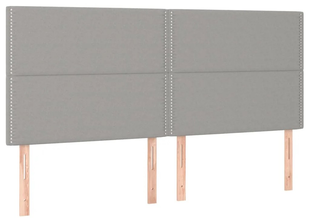 Testiera 4 pz grigio chiaro 90x5x78/88 cm in tessuto