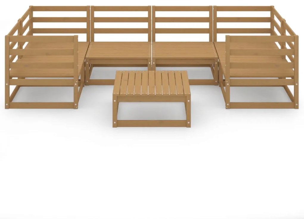 Set Divani da Giardino 7 pz in Legno Massello di Pino