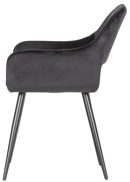 Set di sedie da pranzo nera in imbottito con braccioli 2 pz Jelle – WOOOD