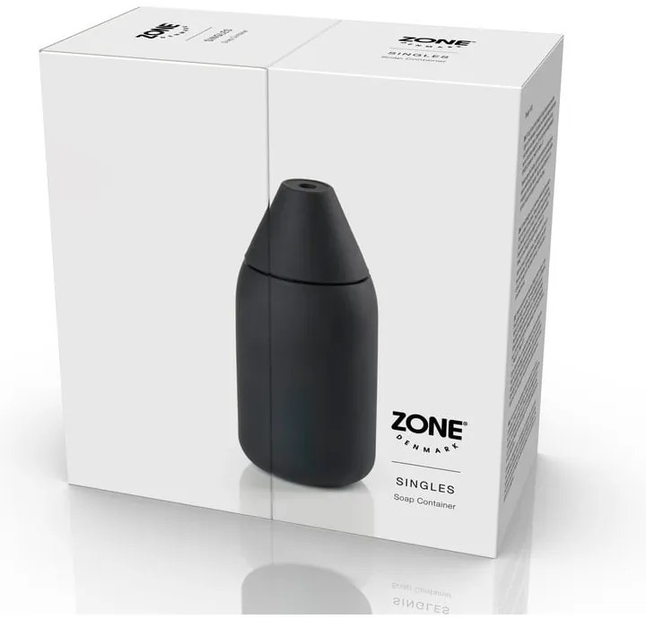 Dispenser per sapone nero in silicone 300 ml Singles – Zone