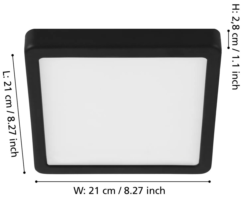 Plafoniera Moderna Fueva 5 In Acciaio Nero Led Integrato 17W 3000K Ip20