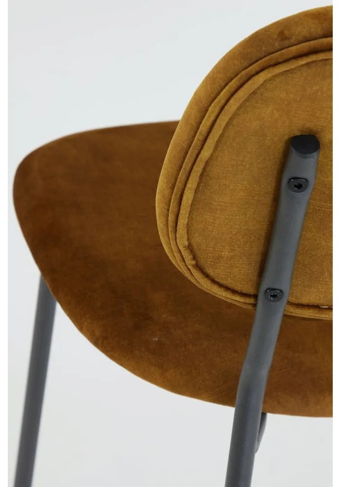 Sgabello da bar in velluto senape 92 cm Emma - Light &amp; Living