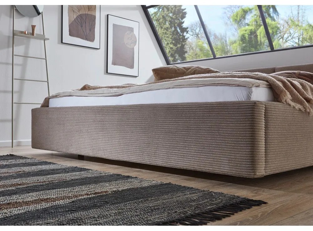 Letto matrimoniale imbottito marrone chiaro rete non inclusa 180x200 cm Cube – Meise Möbel