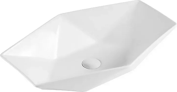 Lavabo da appoggio 64cm esagonale bianco | Litos-K64 - KAMALU