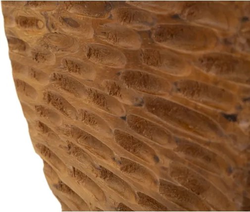 Scultura Coin In Teak Riciclato Cm 30X15,5X40 (Pezzi Unici - Non Rip. In Serie)