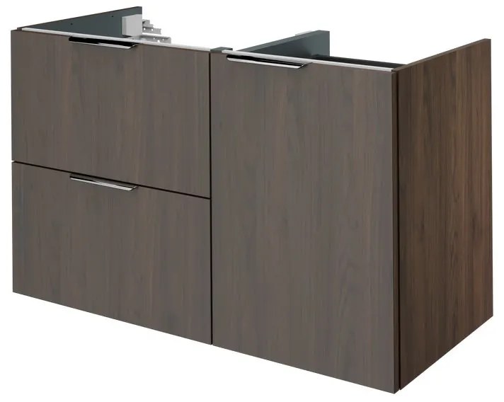 Mobile da bagno sotto lavabo SENSEA Neo noce L 105 x H 64 x P 48 cm 2 cassetti 1 anta, lavabo non incluso