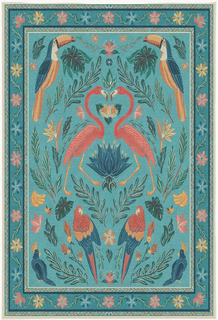 Tappeto a pelo corto lavabile Birds Of A Feather by Iris Apfel