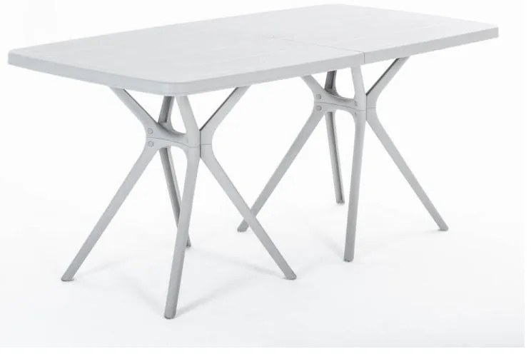 Tavolo da pranzo per giardino Portofino NEW GARDEN struttura e superficie in Polipropilene  grigio per 6 persone 160x85cm