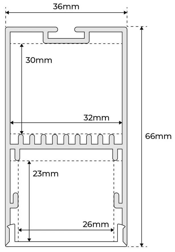 Plafoniera Lineare Nera da soffitto in Alluminio per Striscia LED 1 e 2 metri Variante Lunghezza 2 Metri