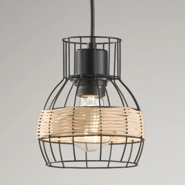 Fischer & Honsel 60798 - Lampadario su corda STRAW 3xE27/40W/230V