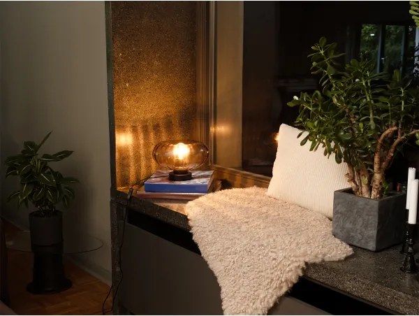 Osram - Lampada da tavolo DECOR SMOKE 1xE27/12W/230V nera/grigio fumé