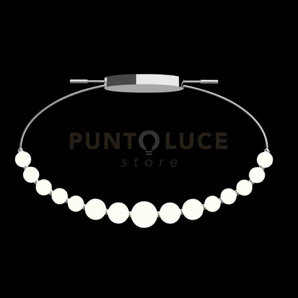 Perla plafoniera, cromo, 15 sfere, led 36 watt, lumen 3060, 3000k, ...