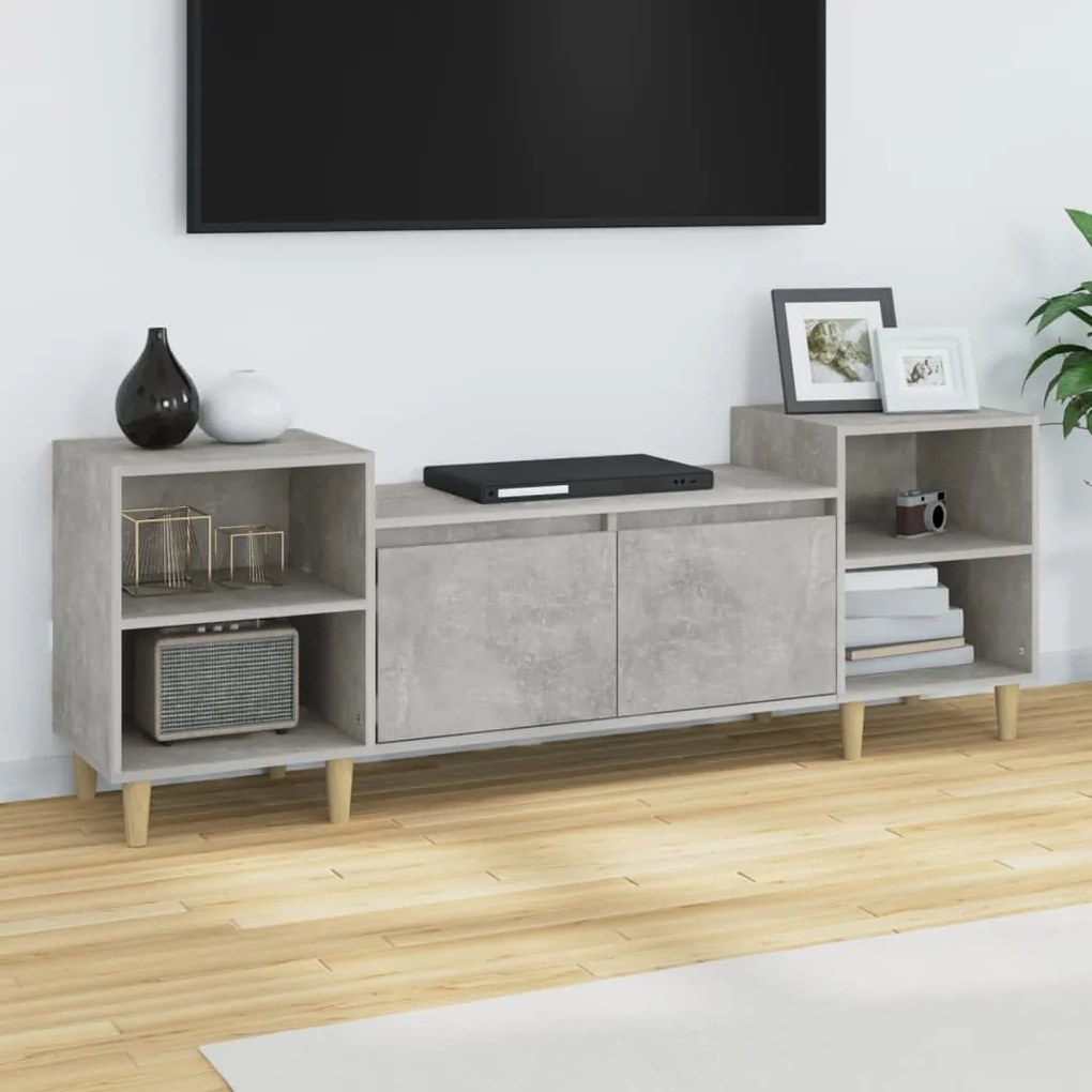 Mobile per tv grigio cemento 160x35x55 cm legno multistrato
