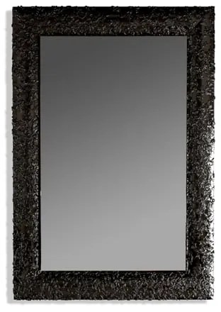 Specchio Shiny rettangolare in acciaio nero 62 x 90 cm