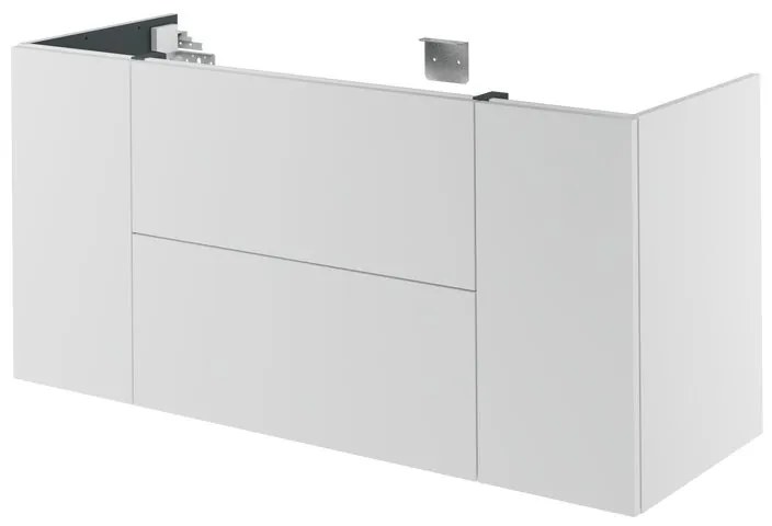 Mobile da bagno sospeso sotto lavabo L 135 x H 64 x P 48 cm bianco laccato, 2 cassetti, 2 ante SENSEA Neo
