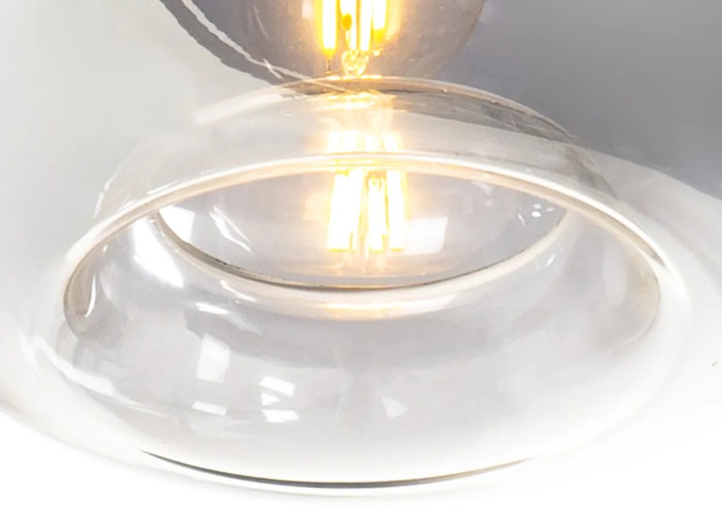 Lampada a sospensione intelligente nera con vetro fumé incl. 3 Wifi P45 - Busa