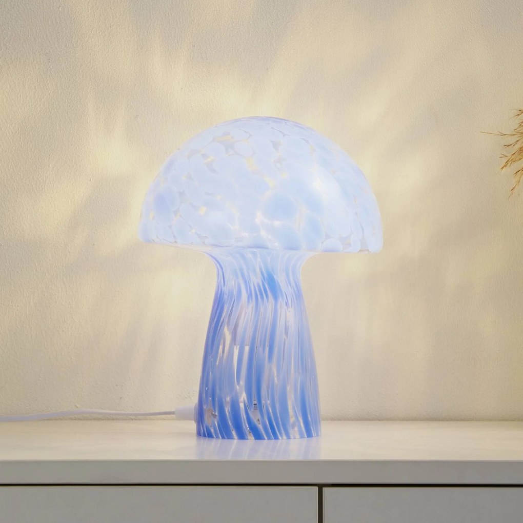 Lampada da tavolo Hubi Lindby, Blu, Soggiorno / Sala da pranzo, Vetro, Moderno, Lampada da tavolo