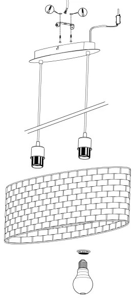 Eglo 99613 - Lampadario su corda MARASALES 2xE27/40W/230V